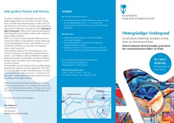 Flyer Kunstausstellung - AGAPLESION DIAKONIE KLINIKEN KASSEL