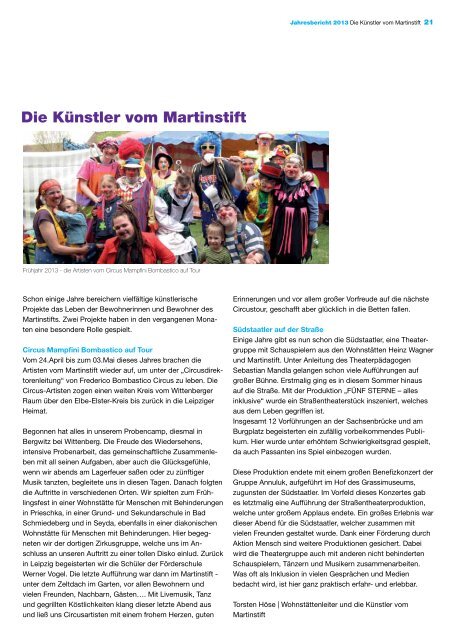 Jahresbericht 2013 download - Diakonie Leipzig