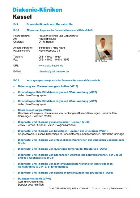 Qualitätsbericht 2010 - AGAPLESION DIAKONIE KLINIKEN KASSEL