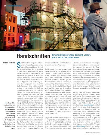 Handschriften Romandramatisierungen bei Frank Castorf, Armin ...