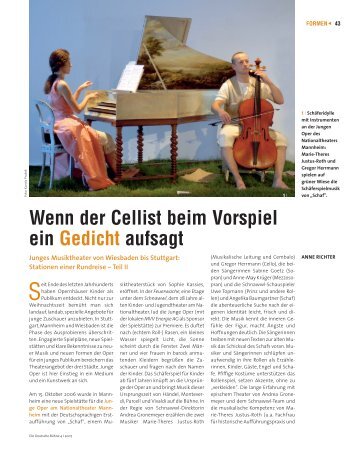 Wenn der Cellist beim Vorspiel ein Gedicht aufsagt - Die Deutsche ...