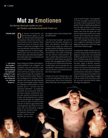 Mut zu Emotionen - Die Deutsche Bühne