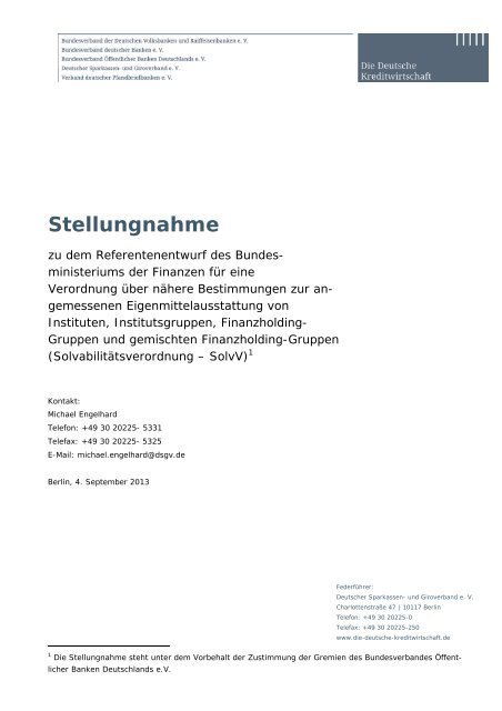 SolvV - Die Deutsche Kreditwirtschaft