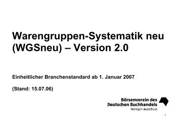 Warengruppensystematik neu (WGSneu) - VLB