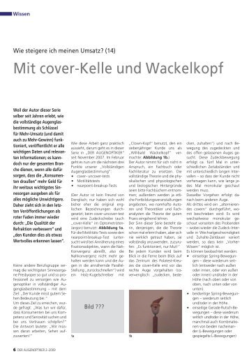 Mit cover-Kelle und Wackelkopf - Die Augenglasbestimmung