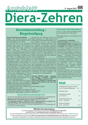 Amtsblatt 08/2013 - Diera-Zehren