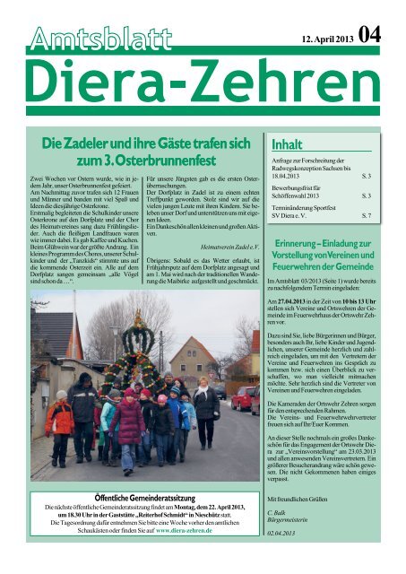 Amtsblatt 04/2013 - Diera-Zehren