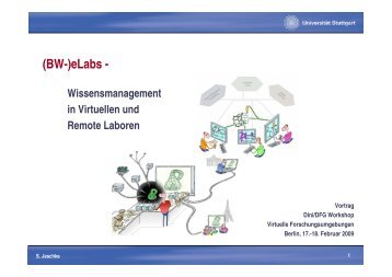 e-Labs - Wissensmanagement in virtuellen und remote Laboren - DINI