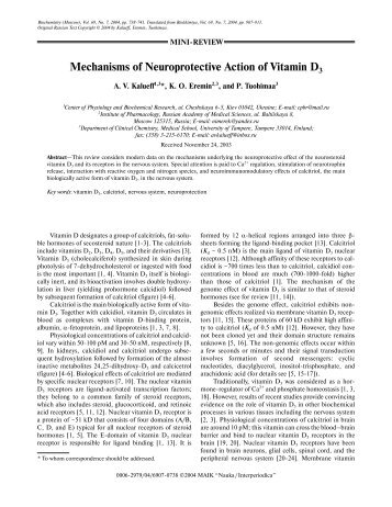 Mechanisms of Neuroprotective Action of Vitamin D3 - Direct-MS