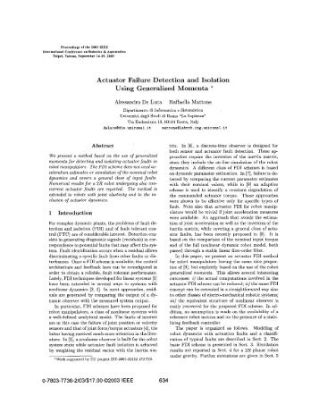 Actuator failure detection and isolation using generalized momenta ...