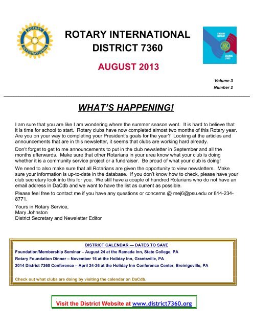 rotary international district 7360 august 2013 - DaCDB