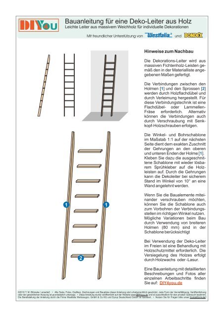 Bauanleitungen für eine Deko-Leiter aus Holz - Bauanleitungen und ...