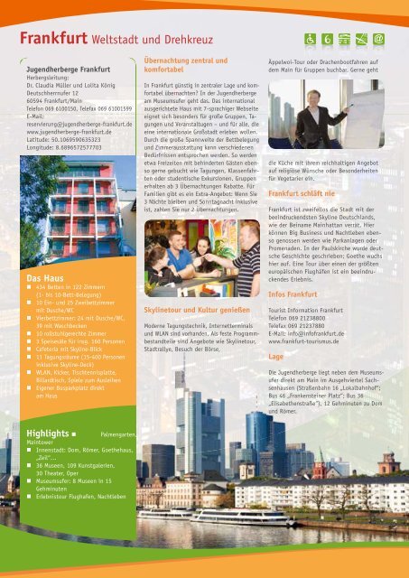 Frankfurt Weltstadt Und Drehkreuz Die Jugendherbergen In Hessen