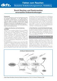 Durch Rauchen und Passivrauchen verursachte Krebserkrankungen