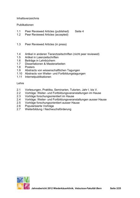 Jahresbericht 2012 (pdf, 309KB) - Universität Bern