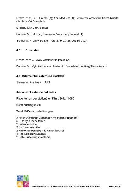 Jahresbericht 2012 (pdf, 309KB) - Universität Bern