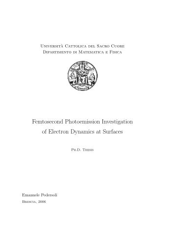 Femtosecond Photoemission Investigation of Electron Dynamics at ...