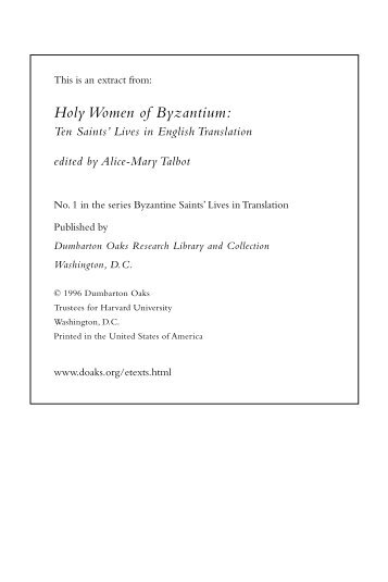 Holy Women of Byzantium - Dumbarton Oaks