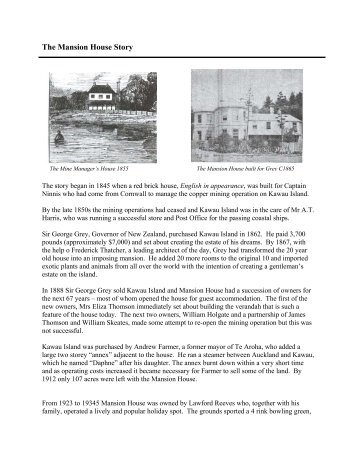 The Mansion House story (PDF, 230K)