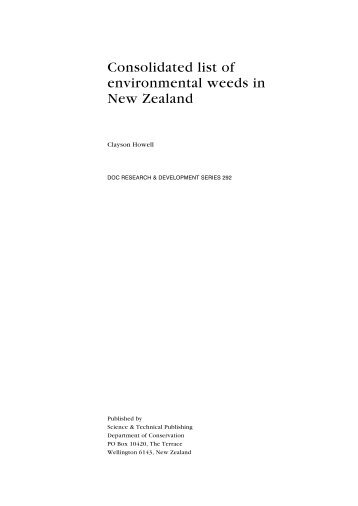 Consolidated list of environmental weeds in New Zealand (PDF, 280K)