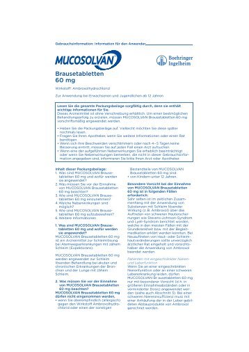 Beipackzettel Mucosolvan Brausetabletten 60 mg - DocMorris