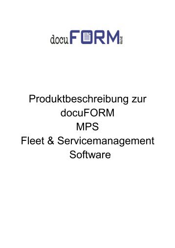 Managed Print Services (MPS) Fleet & Service ... - Docuform.de