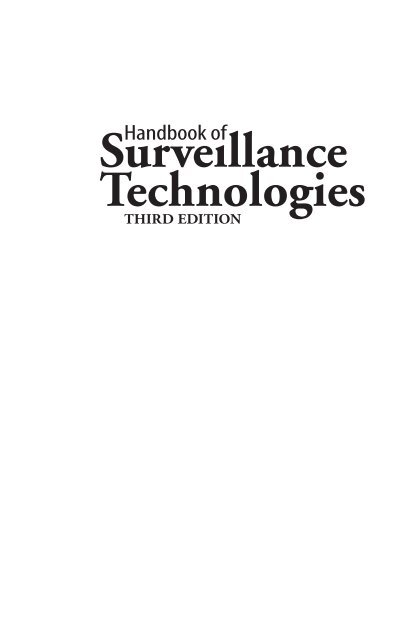 Handbook of Surveillance Technologies (3rd Ed) - The Real Faces of ...