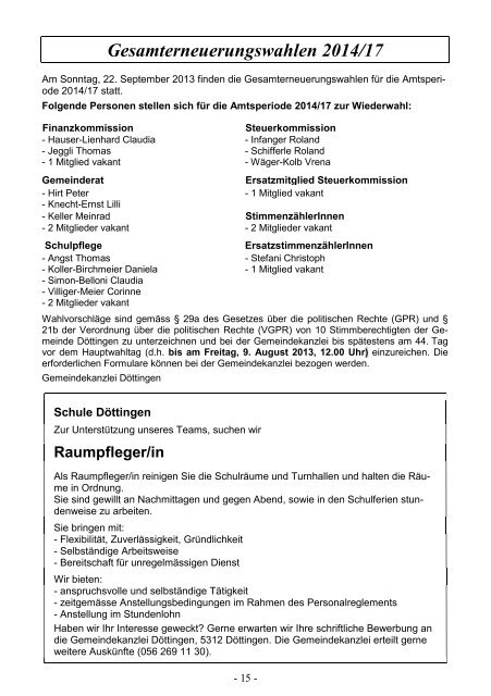 Mitteilungsblatt Nr. 4/2013 - Gemeinde Döttingen