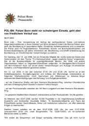 Pressemitteilung der Polizei Bonn vom 8. Juli 2008