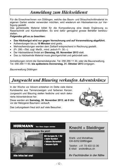 Mitteilungsblatt Nr. 6/2013 - Gemeinde Döttingen