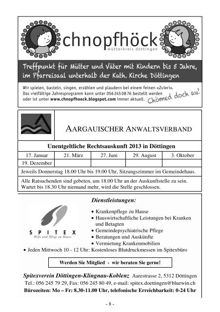 Mitteilungsblatt Nr. 6/2013 - Gemeinde Döttingen