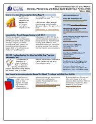 School, Preschool, and Child Care Quarterly Newsletter, Winter 2012