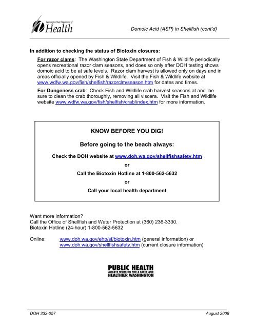 Domoic Acid (ASP) - Washington State Department of Health