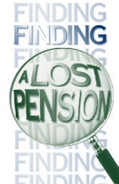 Finding A Lost Pension Benefit - United States Department of Labor