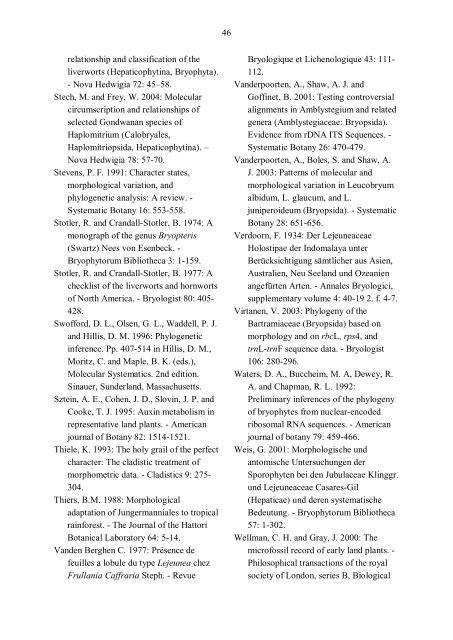 Evolutionary relationships of liverworts with a special focus ... - Doria