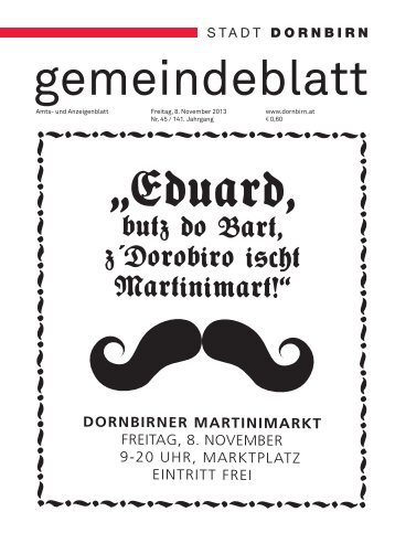 dornbirner martinimarkt freitag, 8. november 9-20 ... - Dornbirn Online