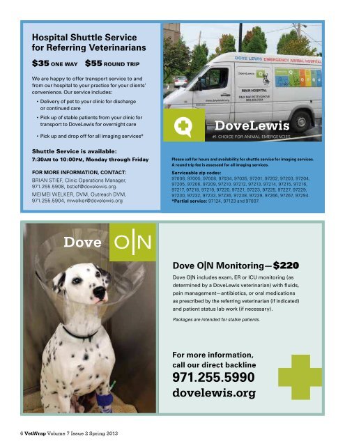 VetWrap Spring 2013 - DoveLewis | Emergency Animal Hospital