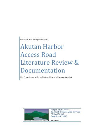 Akutan Harbor Access Road Literature Review ... - DOWL HKM