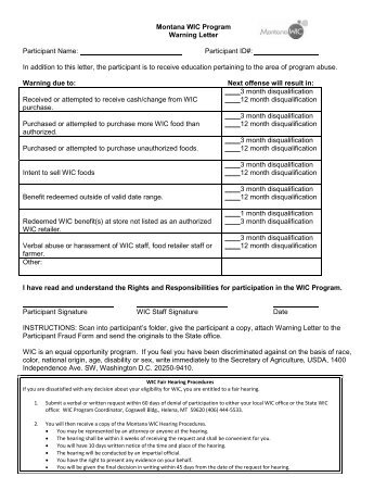 Warning Letter - Department of Public Health & Human Services