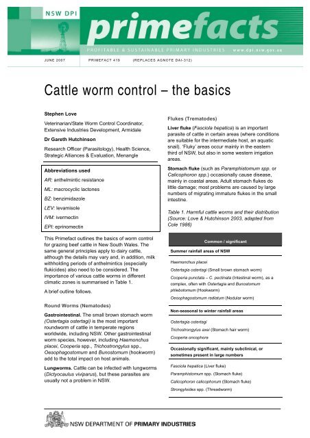 Cattle worm control - the basics - NSW Department of Primary ...