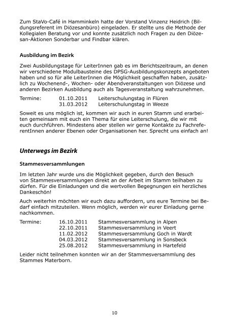 Berichtsheft der Bezirksleitung (PDF) - DPSG Bezirk Niederrhein-Nord