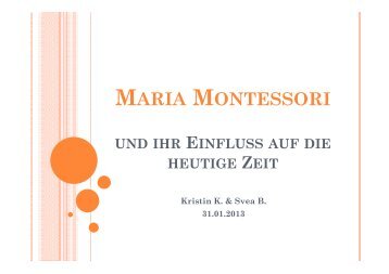 MARIA MONTESSORI - Dr. Hans Toman