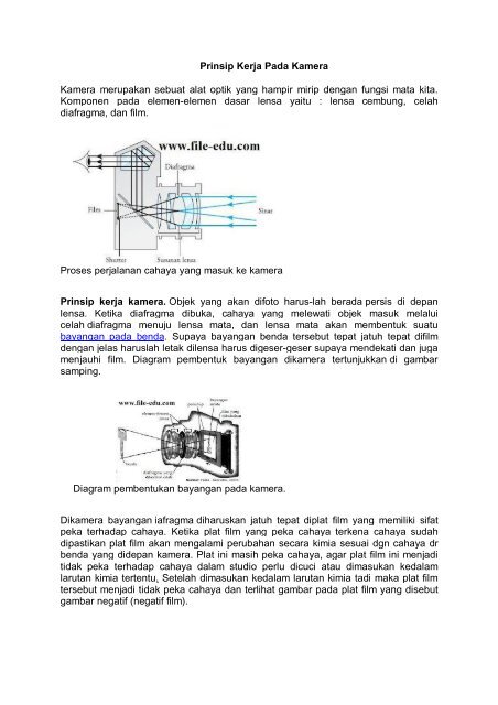 Fungsi kamera sebagai alat optik