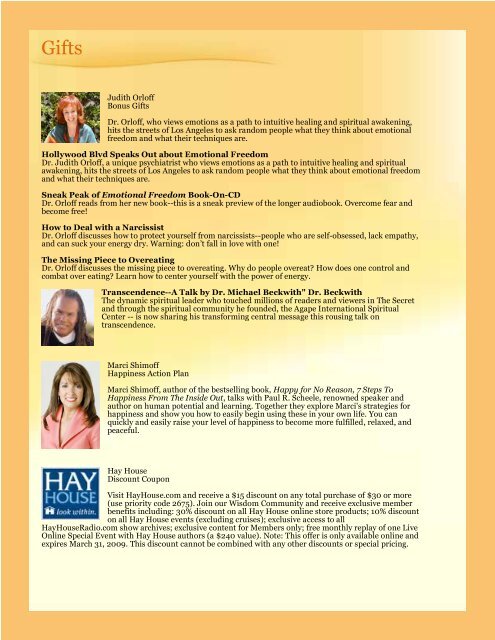 Judith Orloff Bonus Gifts Dr Orloff Who Views Emotions As A Path To