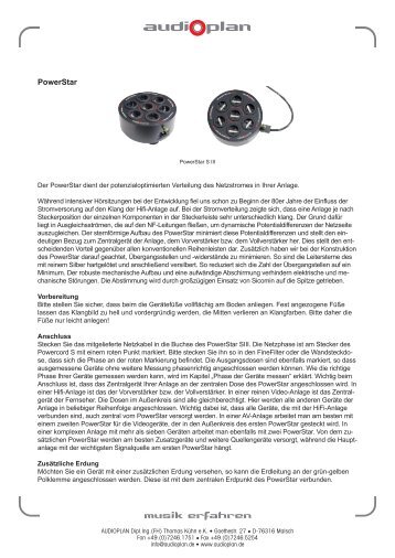 Druckversion Powerstar (PDF) - Audioplan