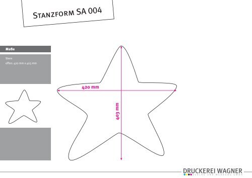 Stanzformen Sonderformen - Druckerei Wagner - Verlag und ...