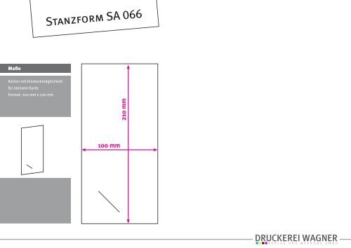 Stanzformen Sonderformen - Druckerei Wagner - Verlag und ...