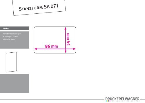 Stanzformen Sonderformen - Druckerei Wagner - Verlag und ...