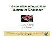 Vortrag Dr. Annette Berberich, Nasennebenhöhlenentzündungen im ...