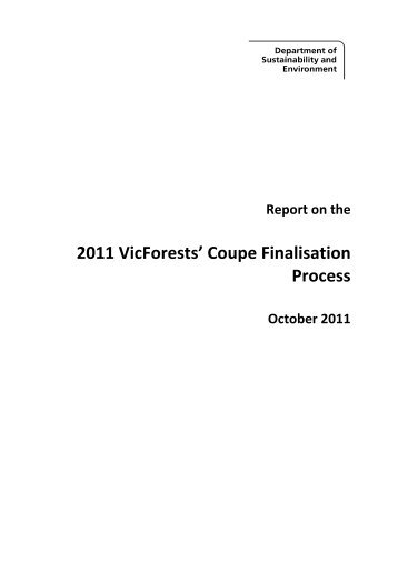 Report on Coupe Finalisation 2010-11 - Department of ...